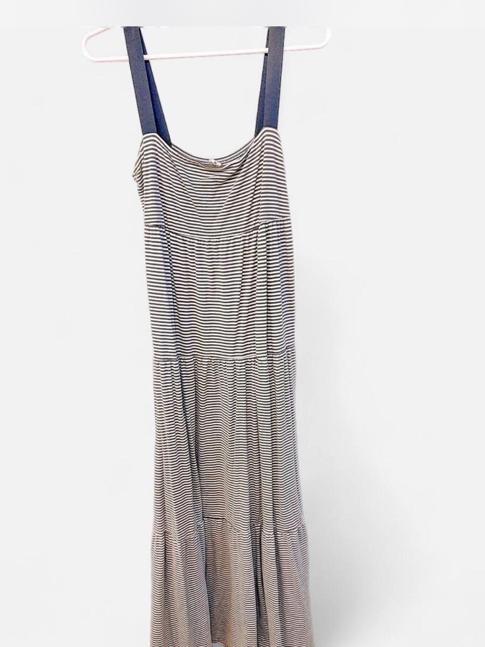Old Navy Gray and White Striped Maxi Dress